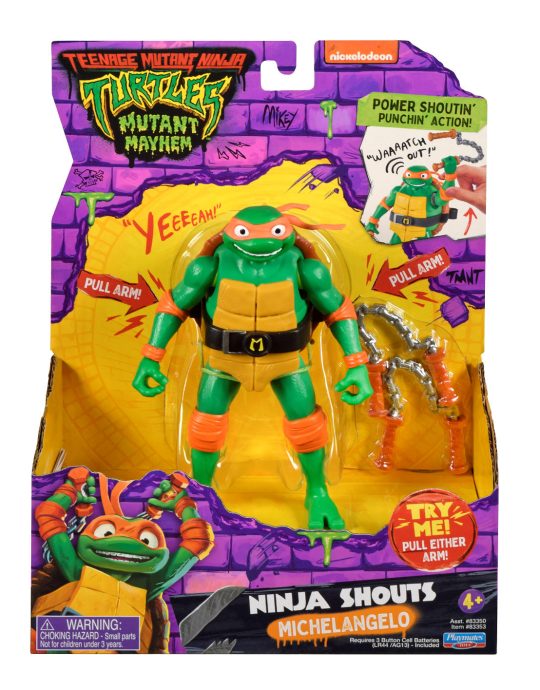 TMNT Mutant Mayhem Ninja Shouts figure - Michelangelo