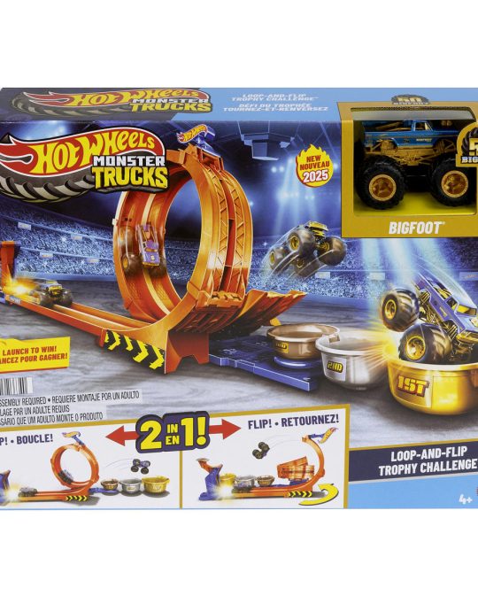 Hot Wheels Monster Trucks Loop and Flip Trophy Challenge