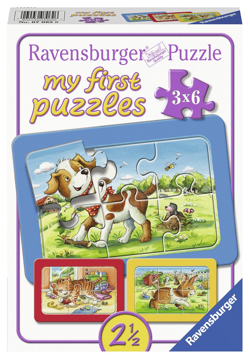 Mijn eerste puzzel Mijn Dierenvriendjes 3x6 stukjes