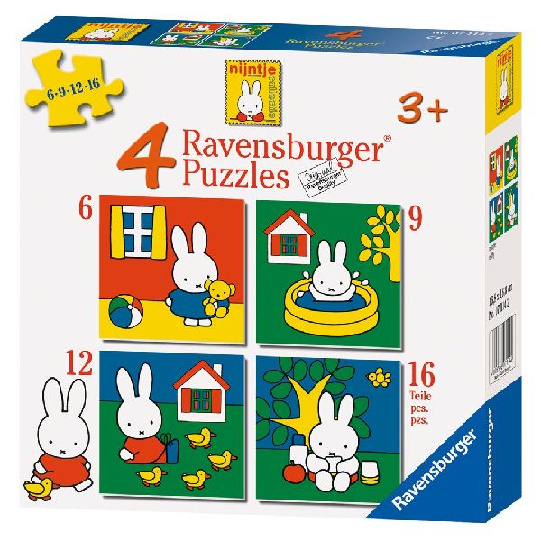 Beugel Bezit Mechanisch Vier puzzels (6+9+12+16 st.) Nijntje