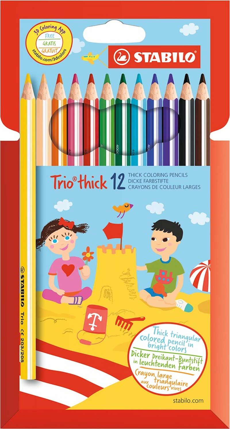 Stabilo Trio dik kleurpotlood etui 12 stuks