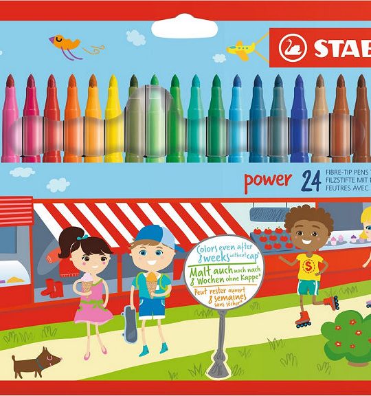 Stabilo Power viltstift kunststof etui 24 stuks