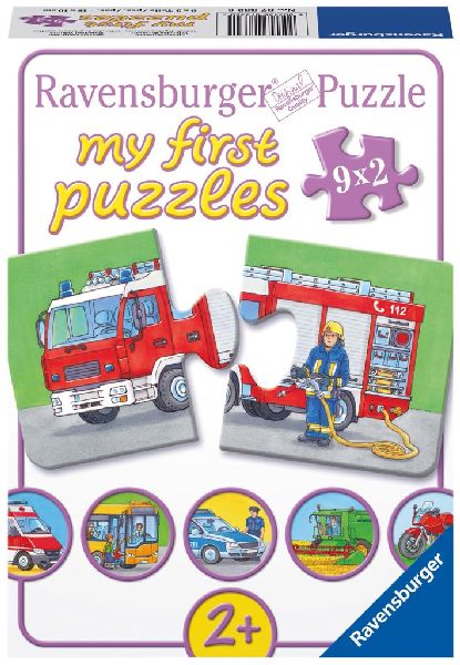 My first puzzles (9 x 2 stukjes) Speciale voertuigen