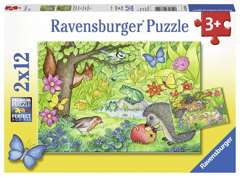 Puzzel 2x12 stukjes Dieren in onze tuin