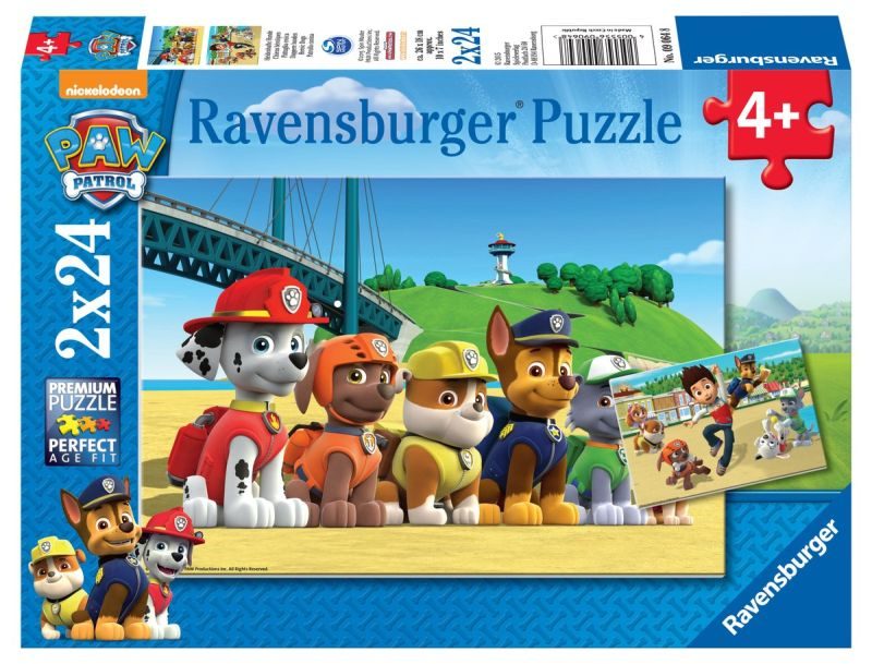 Puzzel 2x24 stukjes Paw dapperen honden