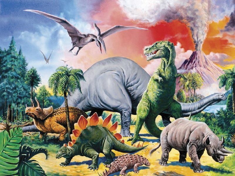 Puzzel 100 XXL Tussen de dinosauriërs