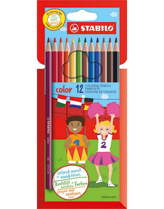 Stabilo Color kunststof etui met 12 stuks kleurpotloden