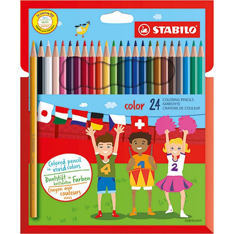 Stabilo Color kunststof etui met 24 stuks kleurpotoden