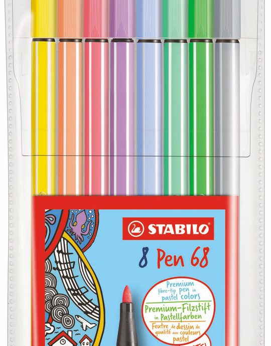 Stabilo pen 68 pastel etui 8 stuks