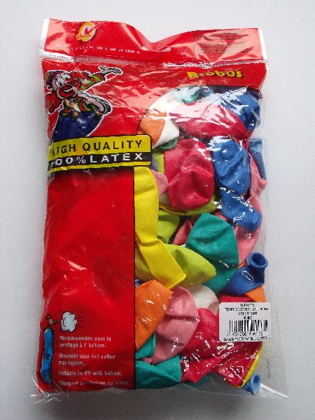 Zak met 100 ballons no 12 assorti kleuren