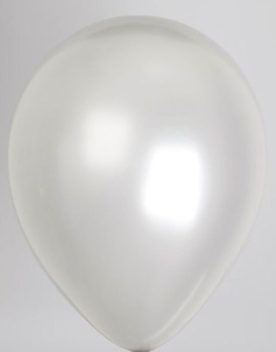 Zak met 100 ballons no. 12 metallic zilver