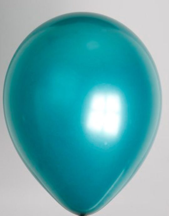 Zak met 100 ballons no. 12 metallic zeegroen