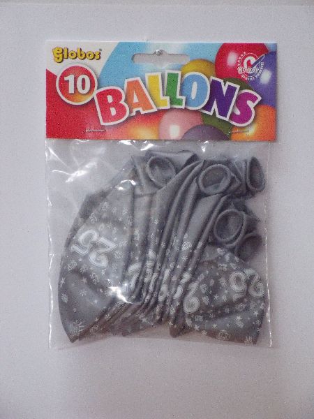 Ballonnen cijfer 25 no. 14 metallic 5 pakjes met 8 stuks
