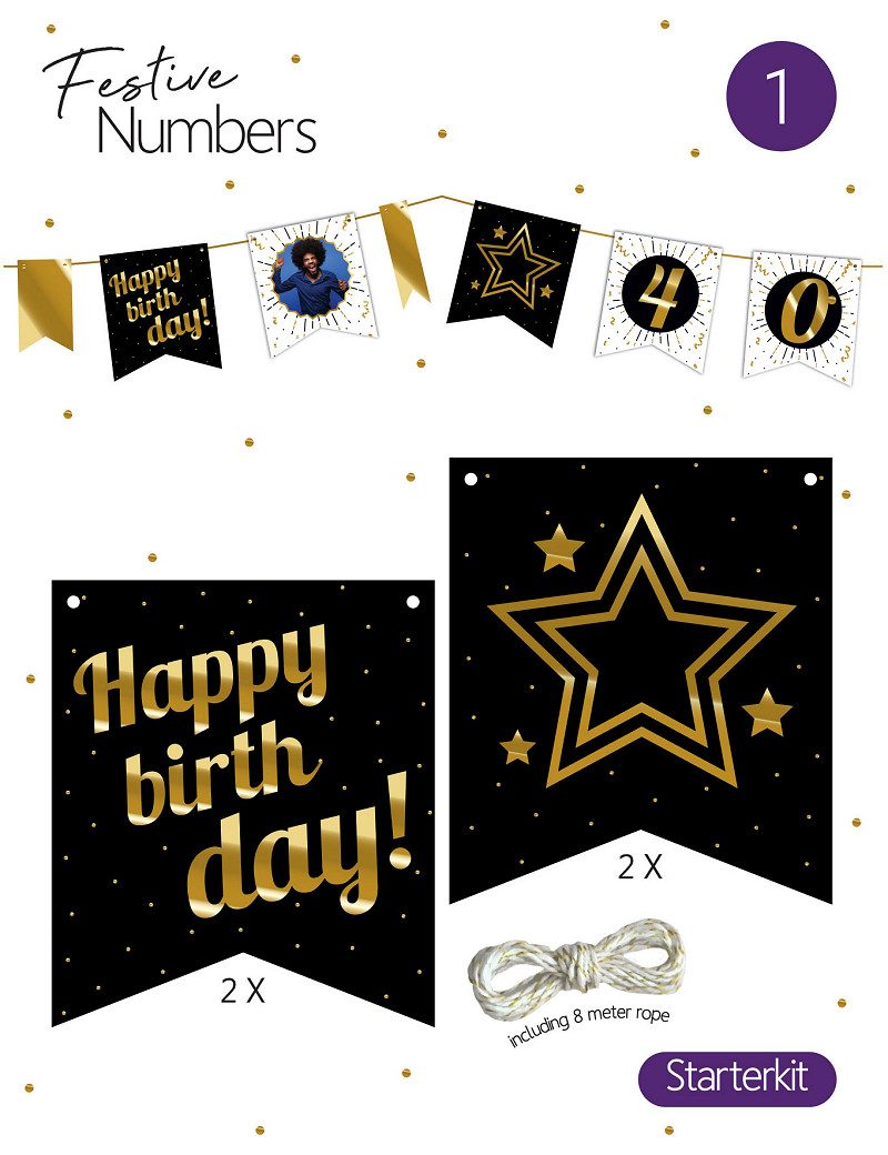 Festive numbers Starter kit Happy Birthday