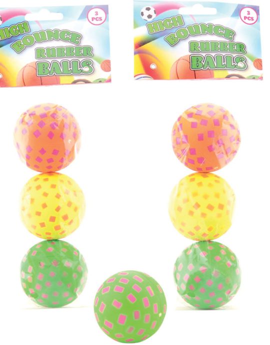 Hi-Bounce ballen 6,5cm 3 stuks in zak