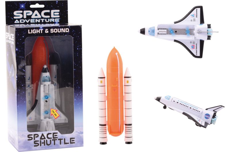 Space shuttle met licht en geluid