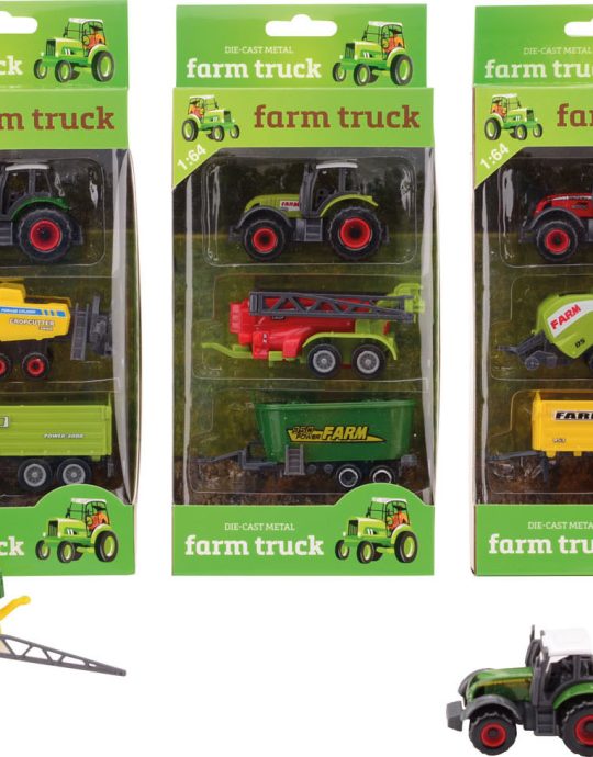 Farm Master Die-Cast tractor 3-delig 4 assorti