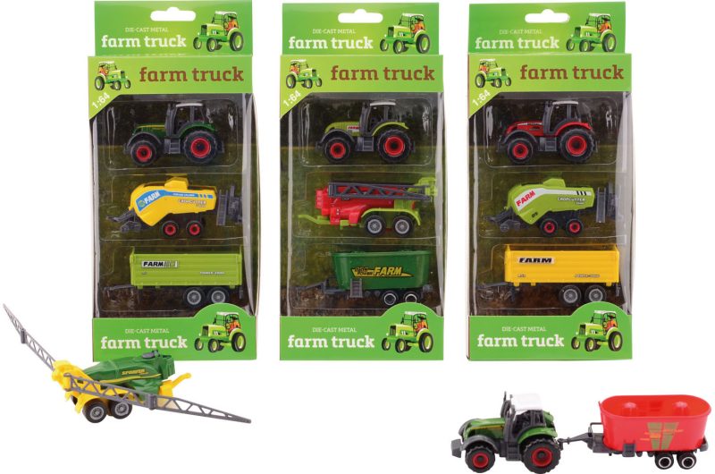 Farm Master Die-Cast tractor 3-delig 4 assorti