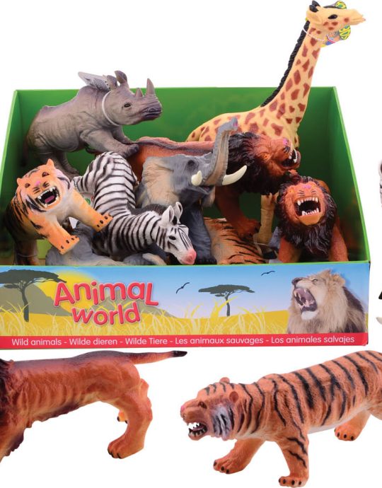 Animal World wilde dieren soft 25-30cm 6 assorti