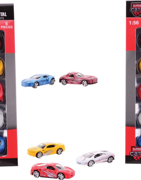 Super Cars 5 stuks Die-cast auto s in doos