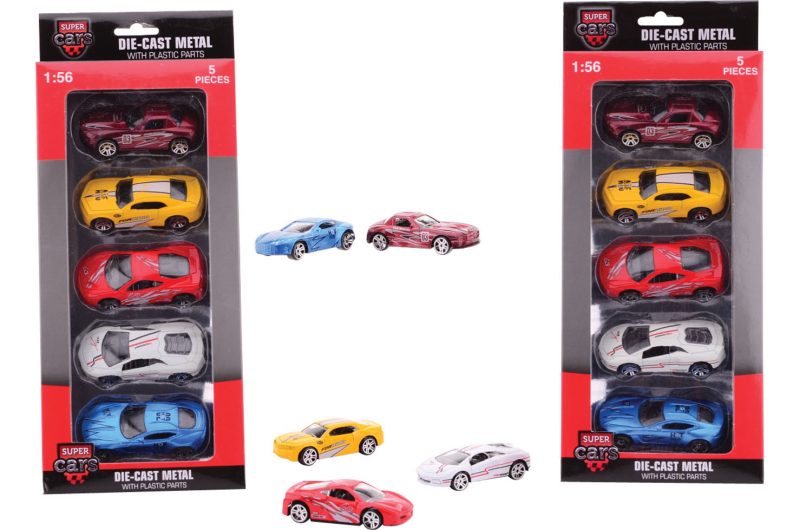 Super Cars 5 stuks Die-cast auto s in doos