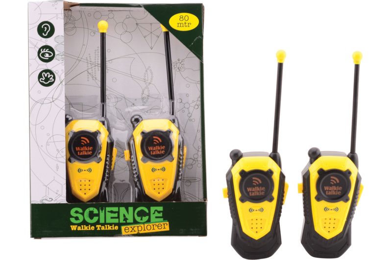 Science Explorer walkie talkie bereik +/- 80 mtr.
