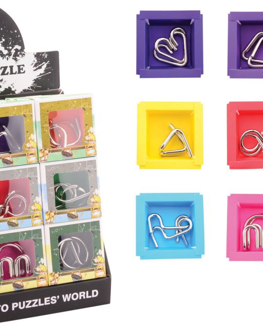 Hersenkraker metalen puzzel 9 assorti in display