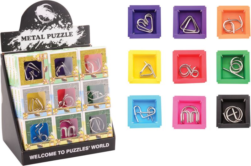 Hersenkraker metalen puzzel 9 assorti in display