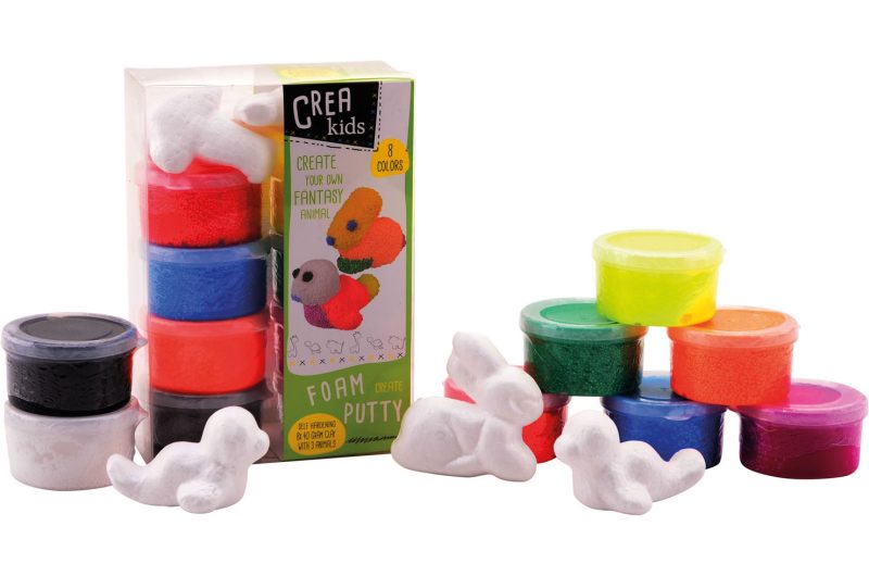 Crea Kids Crea putty pak van 8 kleuren met 3 figuren
