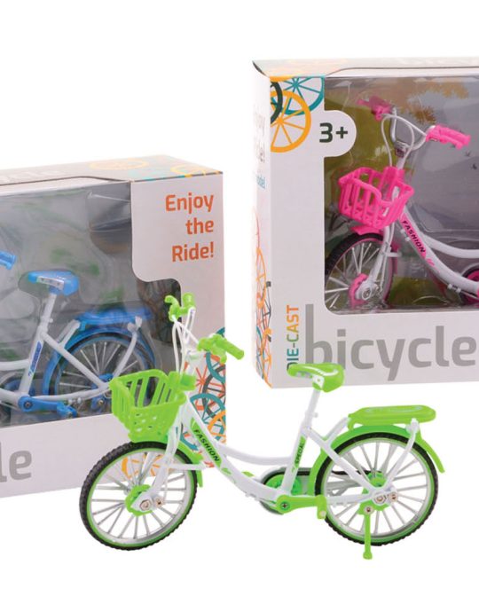 Fiets die-cast in doos 3 assorti