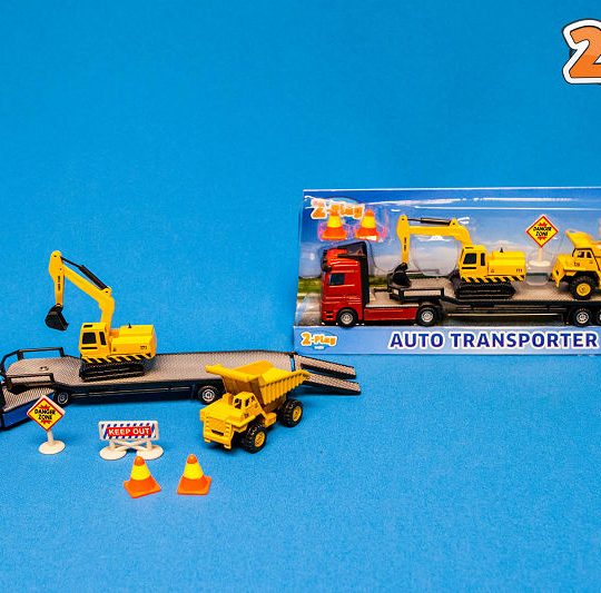 2-Play Die Cast/Plastic dieplader met constructievoertuigen