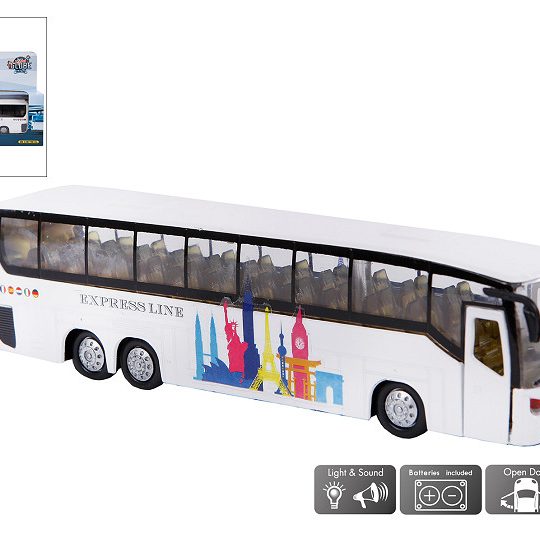 Kids Globe Die Cast Pull back Bus met L/G