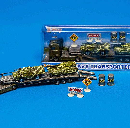2-Play Die Cast/Plastic Militaire transporter incl tanks