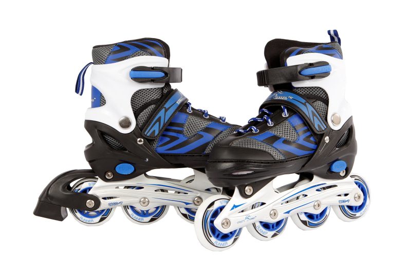 Inline skates blauw/zwart abec7 alu frame verstelbaar 31-34