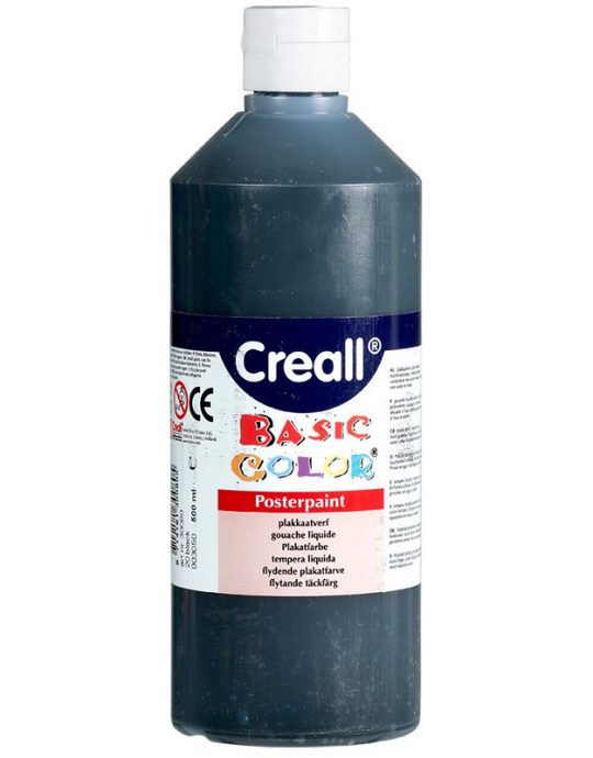 Creall plakkaatverf Basic Color 500ml - Zwart