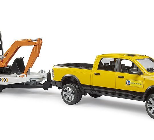 Bruder RAM 2500 Power Wagon met Mini graafmachine