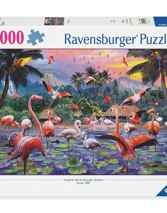Puzzel 1000 stukjes Roze flamingo 's