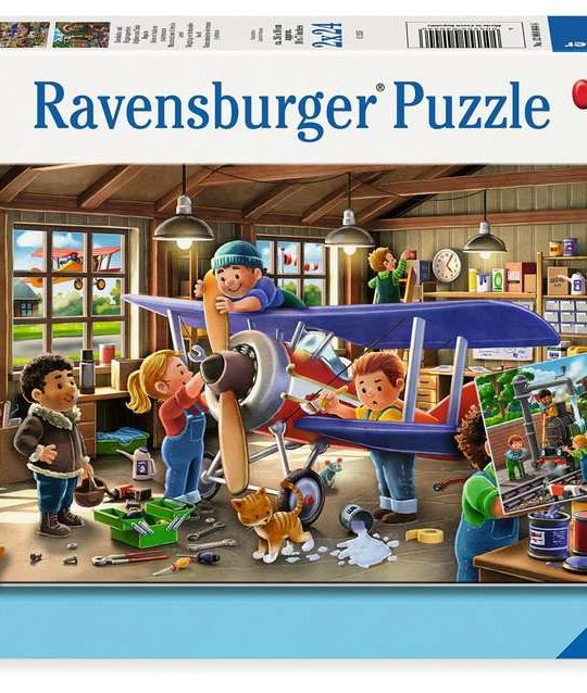 Puzzel 2x24 stukjes Vliegtuig en Trein workshop
