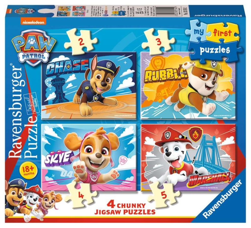 Mijn eerste puzzel Paw Patrol 2+4+6+8 stukjes