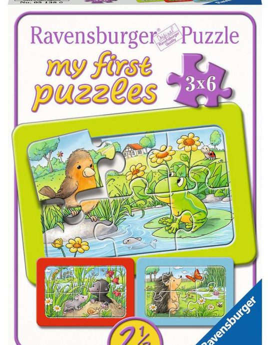 Mijn eerste puzzel Kleine dieren in de tuin 3x6 stukjes