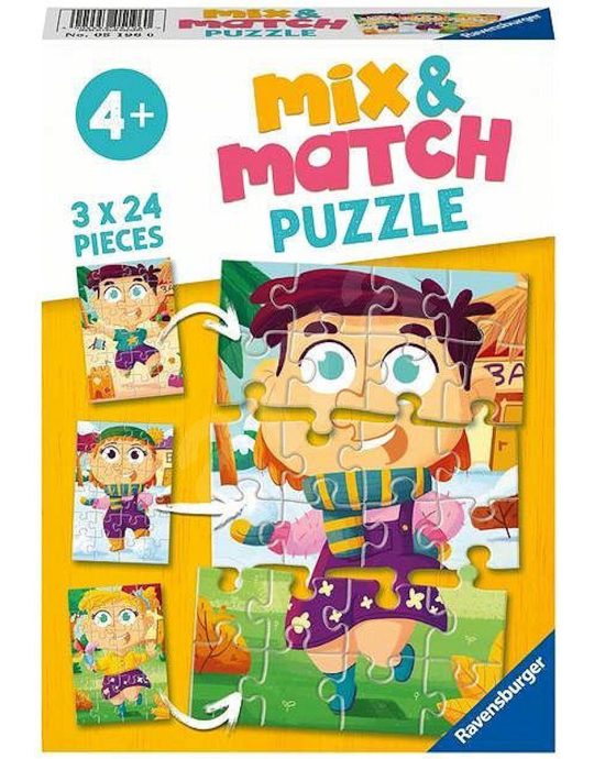 Puzzel 3x24 stukjes Kleurrijke kleding