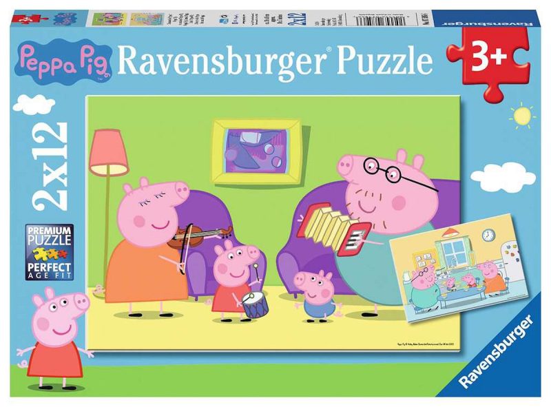 Puzzel 2x12 stukjes Thuis bij Peppa Pig