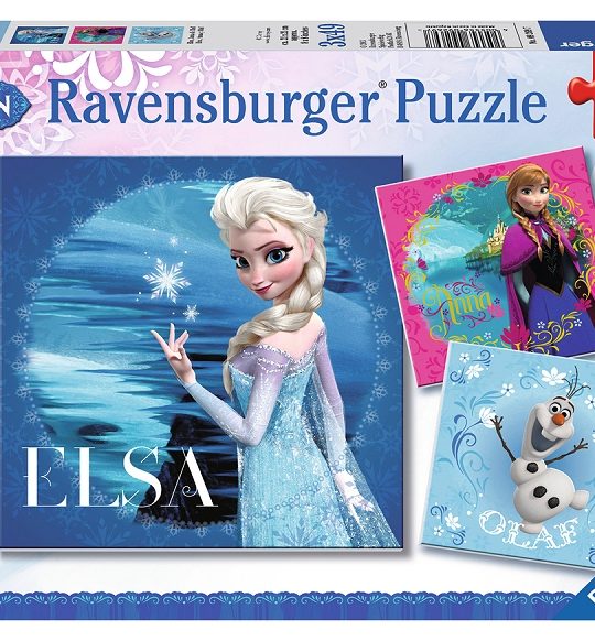 Puzzel 3x49 stukjes Disney Frozen: Elsa, Anna  AND  Olaf