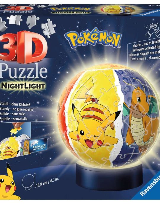 Puzzelbal 72 stukjes Pokemon  met licht