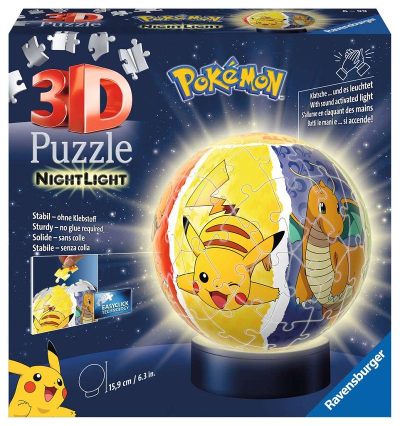 Puzzelbal 72 stukjes Pokemon  met licht