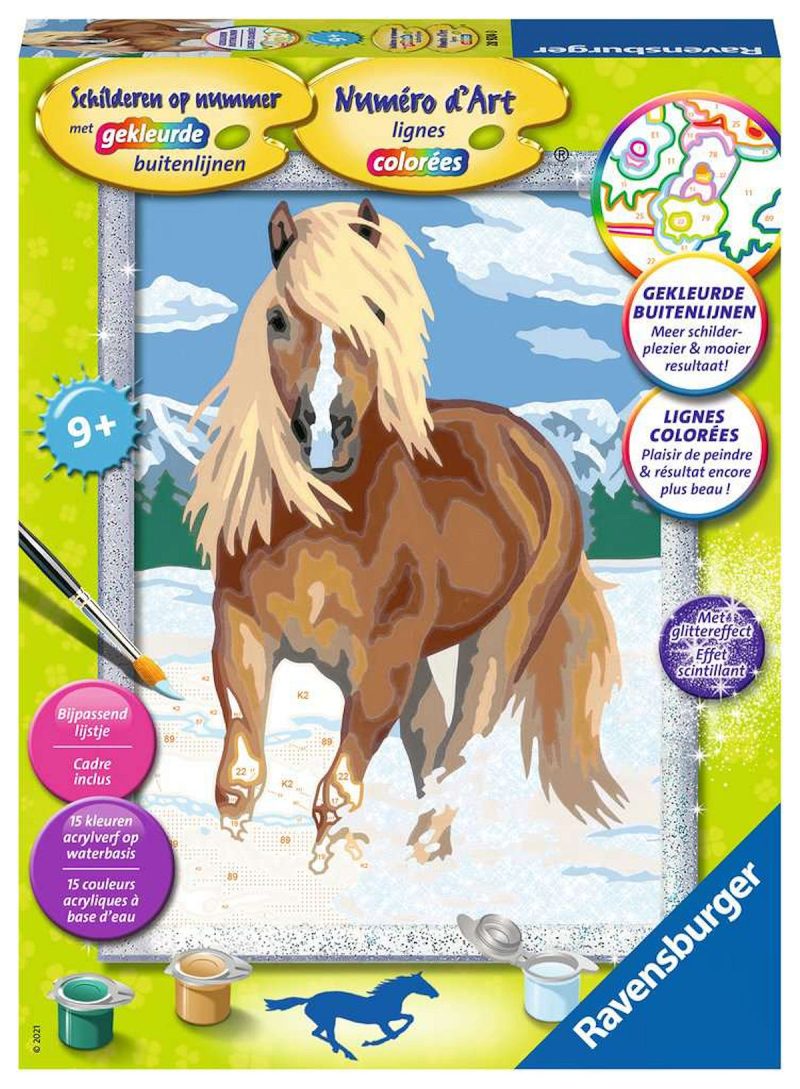 Schilderen op nummer Serie Classic Paard in de Sneeuw