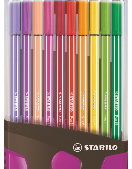 Stabilo pen 68 colorparade antraciet/roze