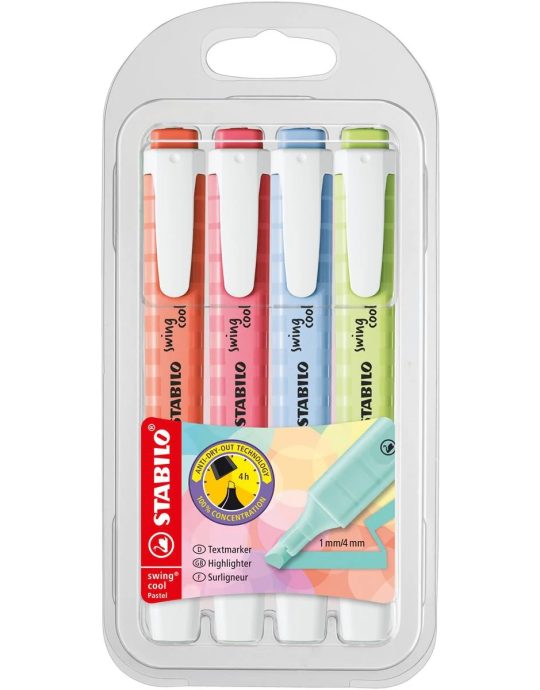 STABILO swing cool pastel etui 4 stuks