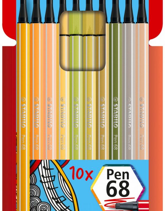 STABILO Pen 68 etui 10 stuks (nieuwe kleuren)