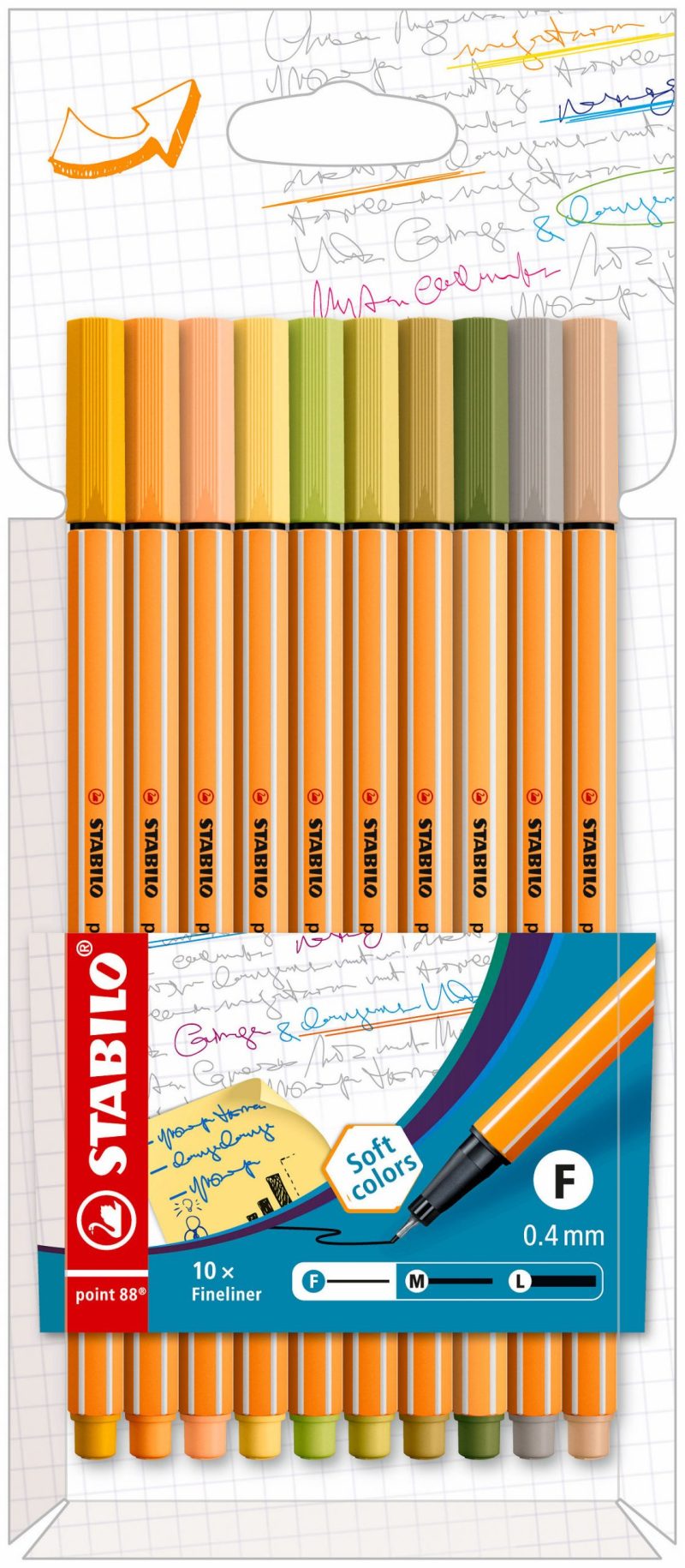 STABILO Point 88 etui 10 stuks (nieuwe kleuren)